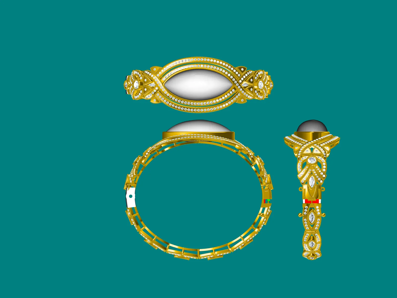 Gold Pavé Bangle