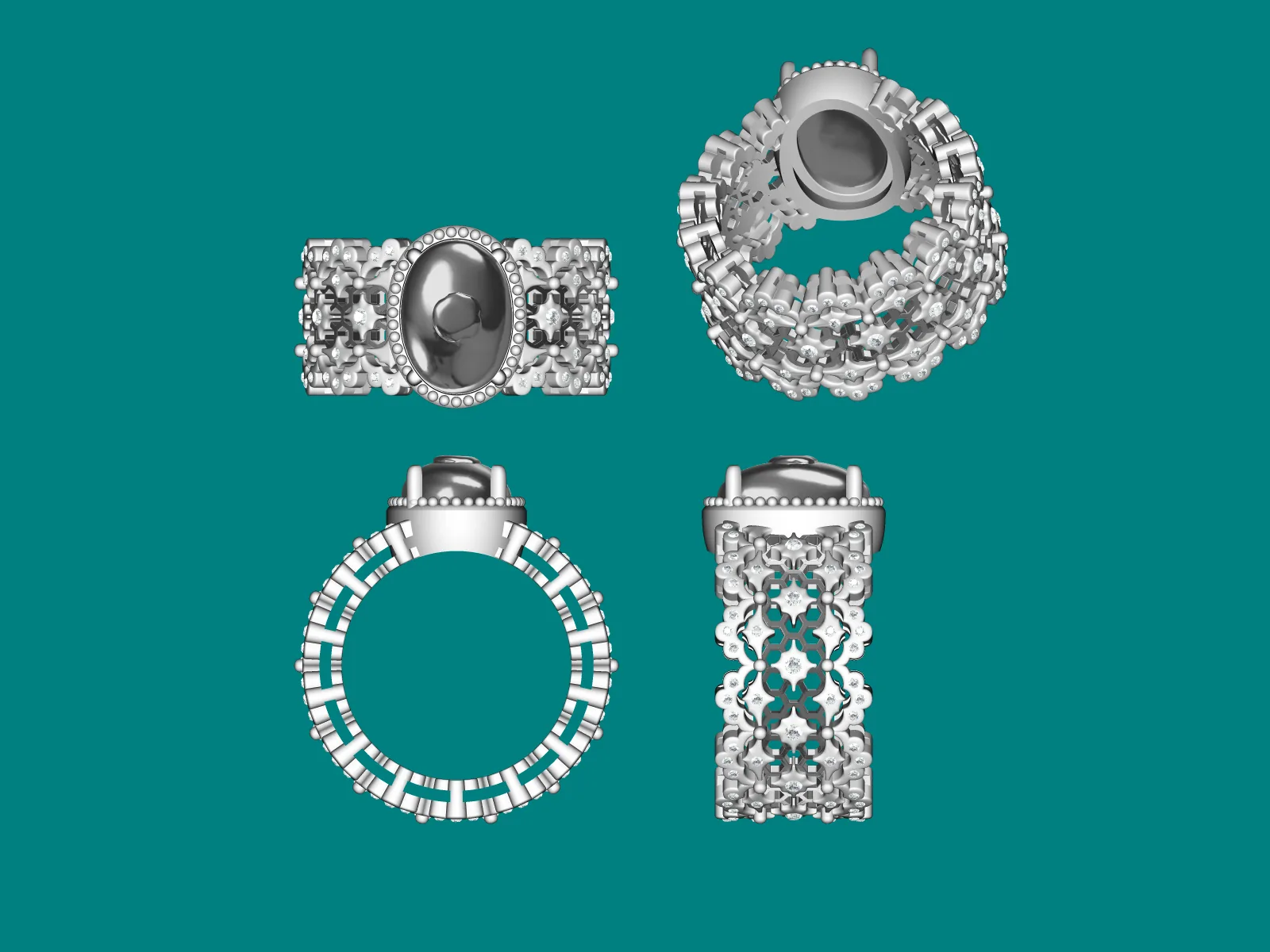 Filigree Pavé Band rendering
